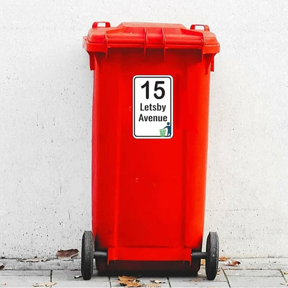 Personalized Wheelie Bin Sticker: Custom House Number & Street Name