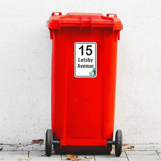 Personalized Wheelie Bin Sticker: Custom House Number & Street Name