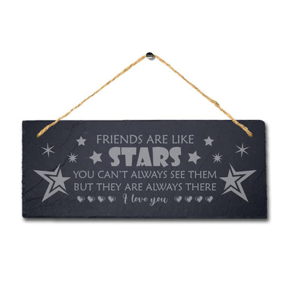 Best Friends Laser Engraved Hanging Slate Moving Friendship Gift Plaque Sign