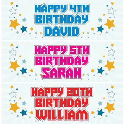 2 Personalised Birthday Party Celebration Banners Elegant Bunting Decoration Posters