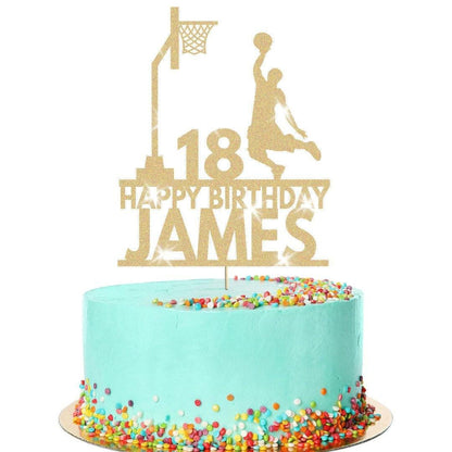 Personalised Basketball Birthday Cake Topper - Custom Sports Party Decoration
