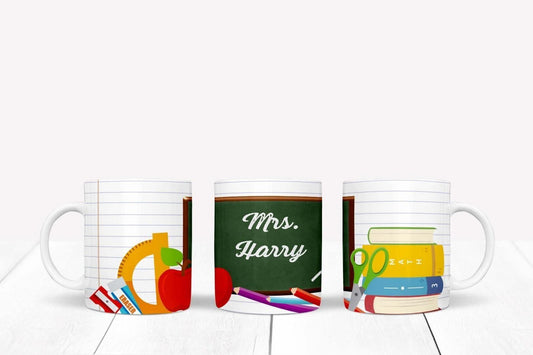 Personalised Mug And Coaster Gift Set Customise Teacher Name School Leavers Gift
