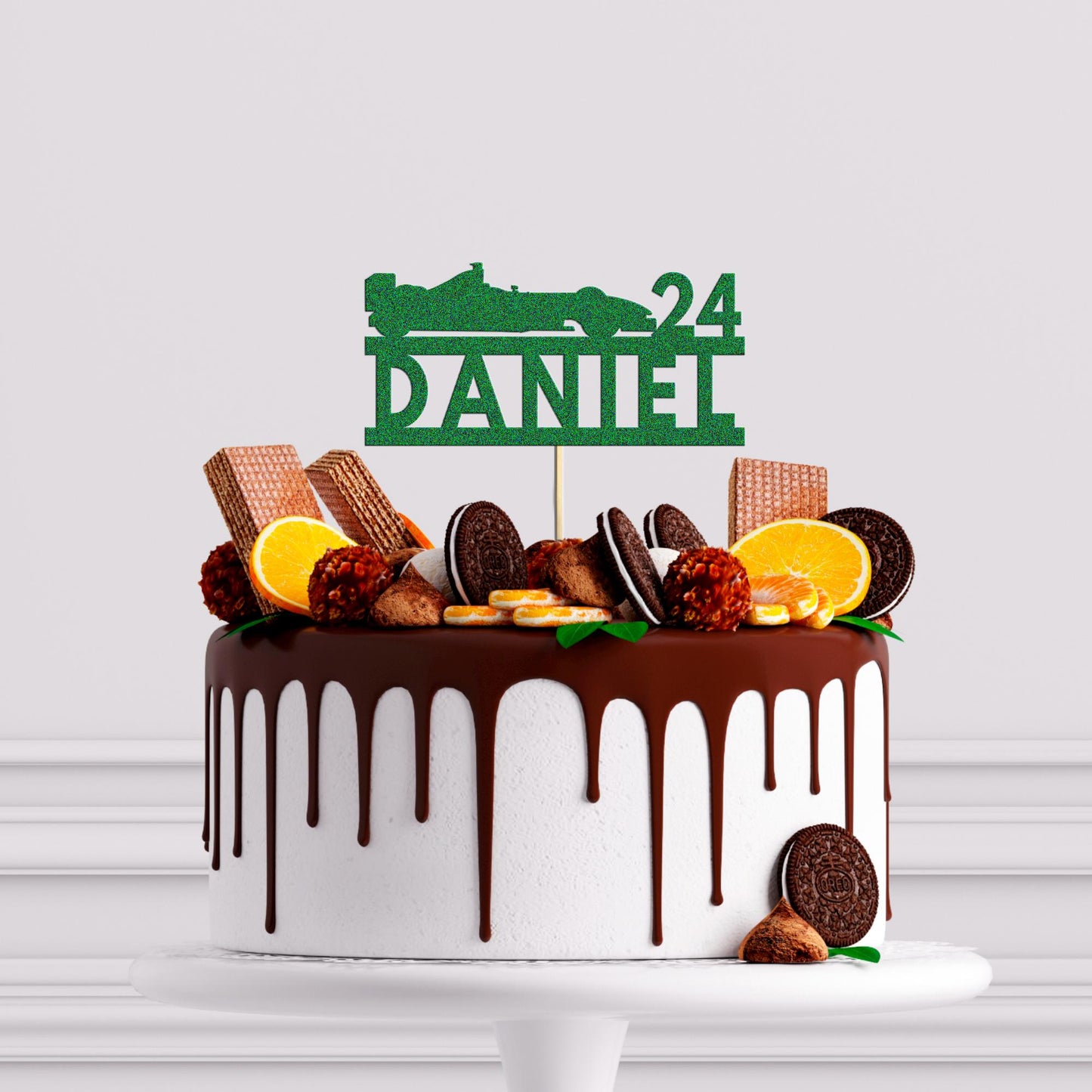 Personalised F1 Car Cake Topper Custom Formula 1 Racing Decoration! Any Name and Age