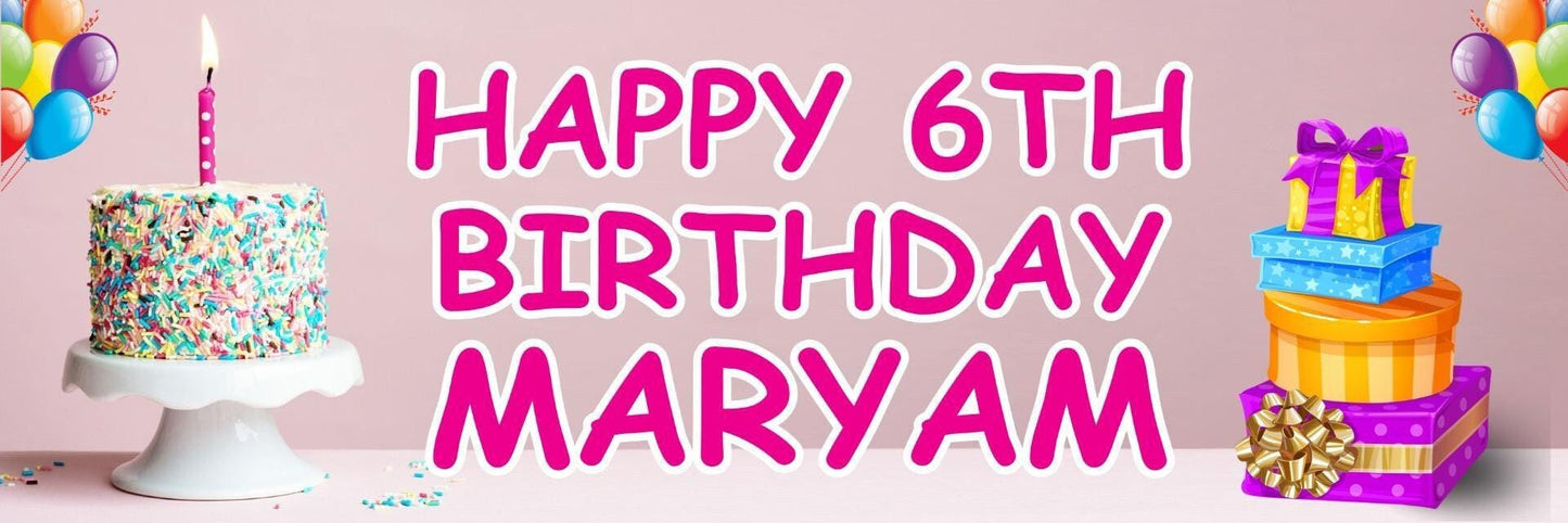 Personalised Birthday Party Banner: Custom Name & Age, Pack of 2