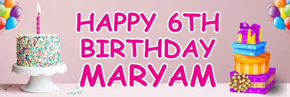 Personalised Birthday Party Banner: Custom Name & Age, Pack of 2