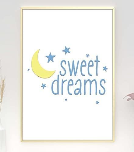 Sweet Dreams Moon Motivational Inspirational Positive Thoughts Poster Print Wall