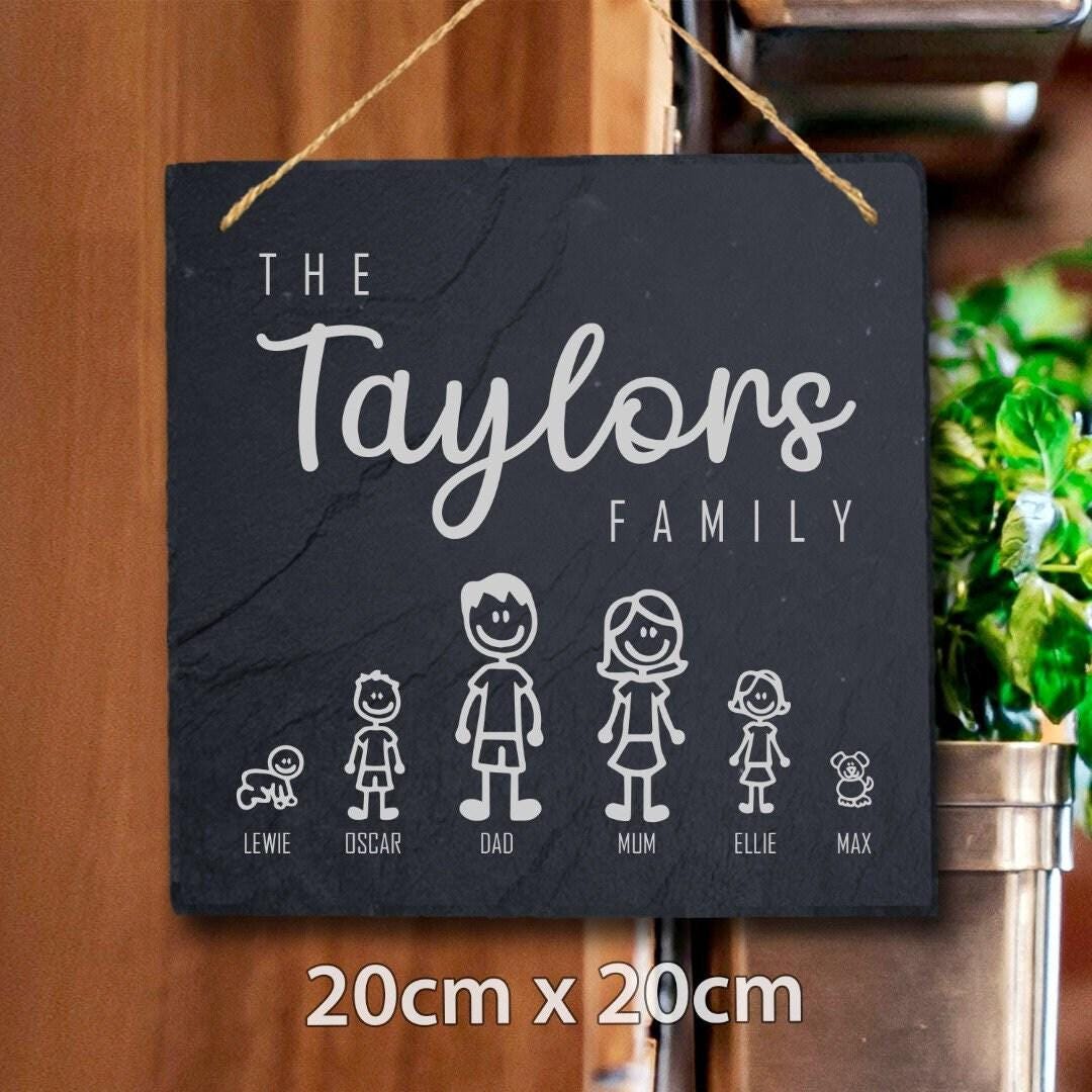 Family Name Personalised Hanging Slate Sign New Home House Warming Gift