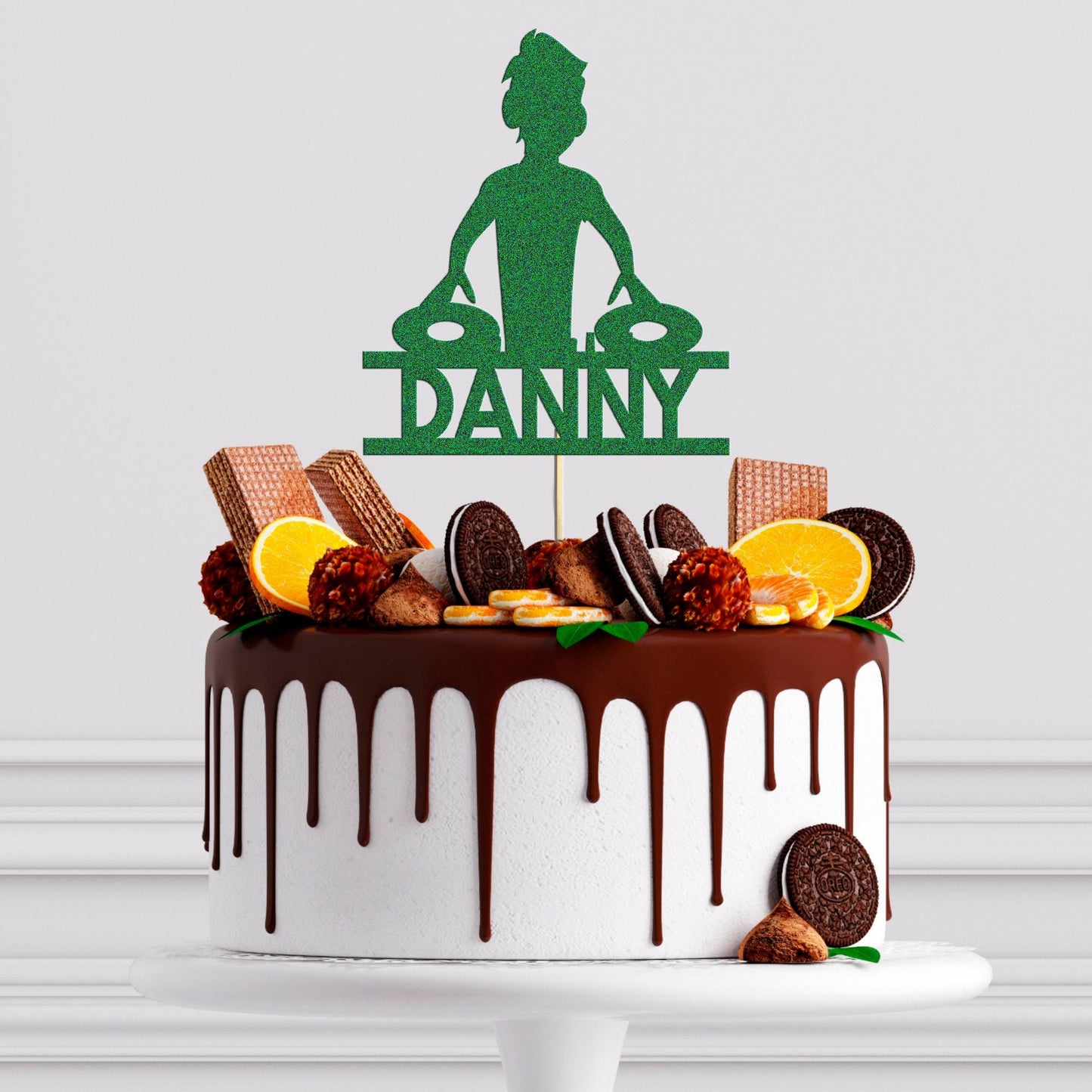 Custom Dj Cake Topper Personalised Music Decks Birthday Decor Any Name & Age