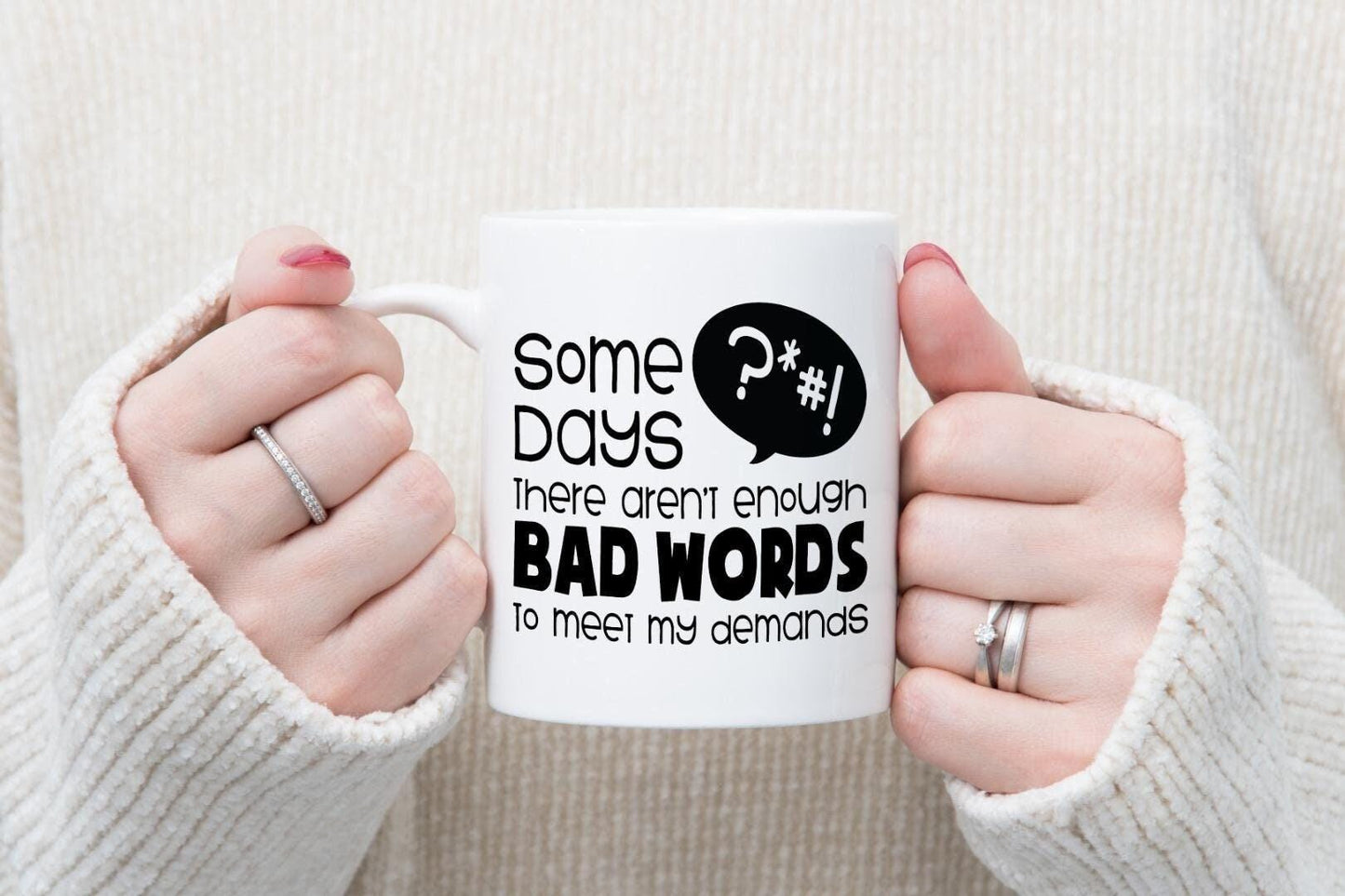 Not Enough Bad Words Mug & Coaster Set Funny Sarcastic Birthday Office Tea Gift