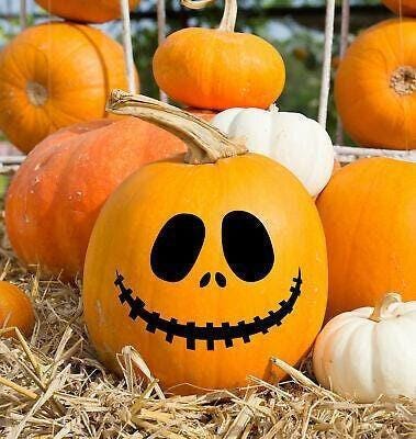 Spooky Face Pumpkin Decoration Sticker Halloween Vinyl Decal Window Wall Door