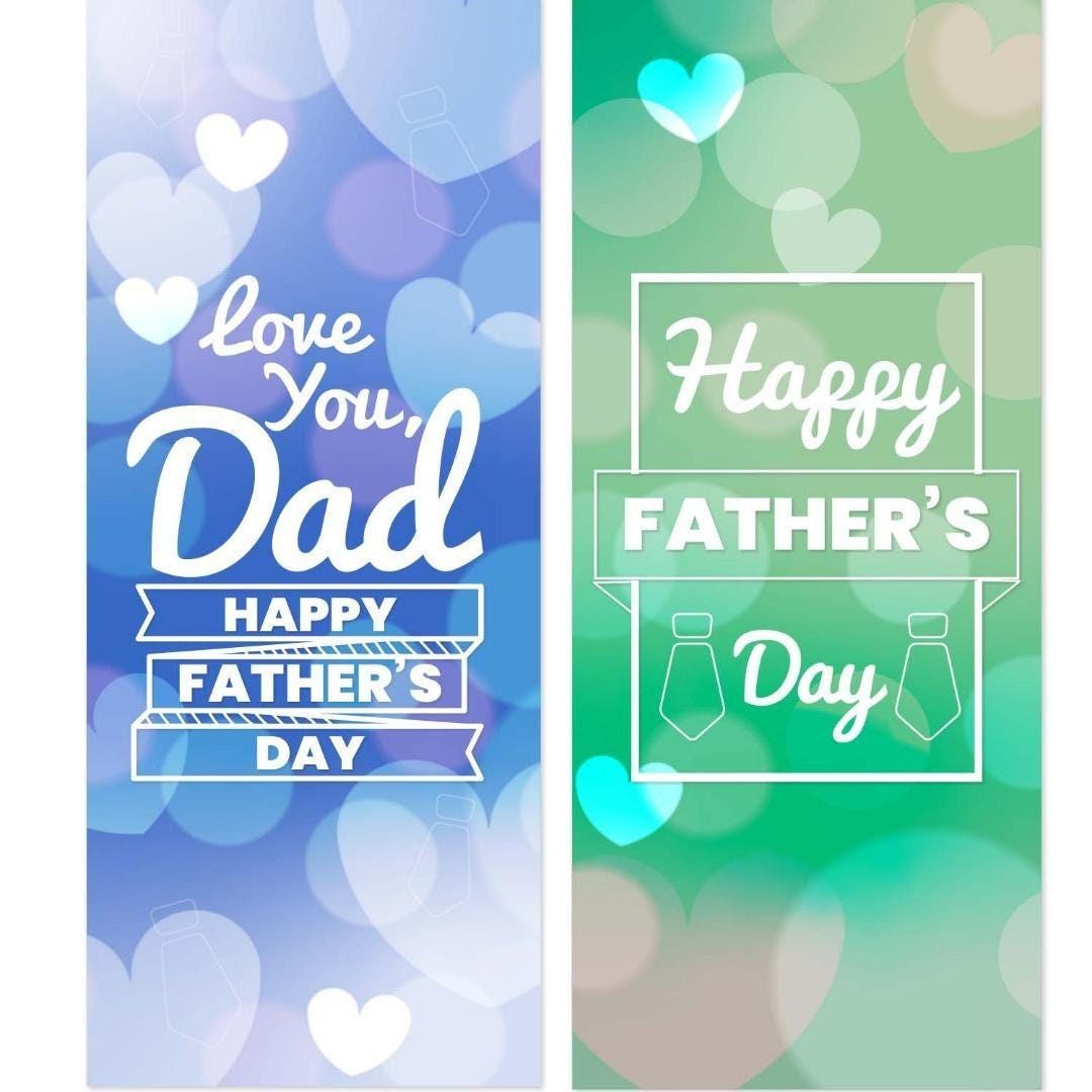 2x Happy Fathers Day Banner Door Party Decoration Bunting Posters
