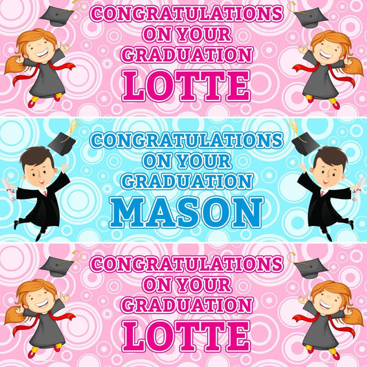 2 Personalised Graduation Party Celebration Banners Decoration Posters