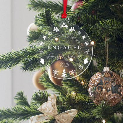 Personalised Couple Christmas Bauble Engagement Marriage Gift First Christmasgiftdecortree