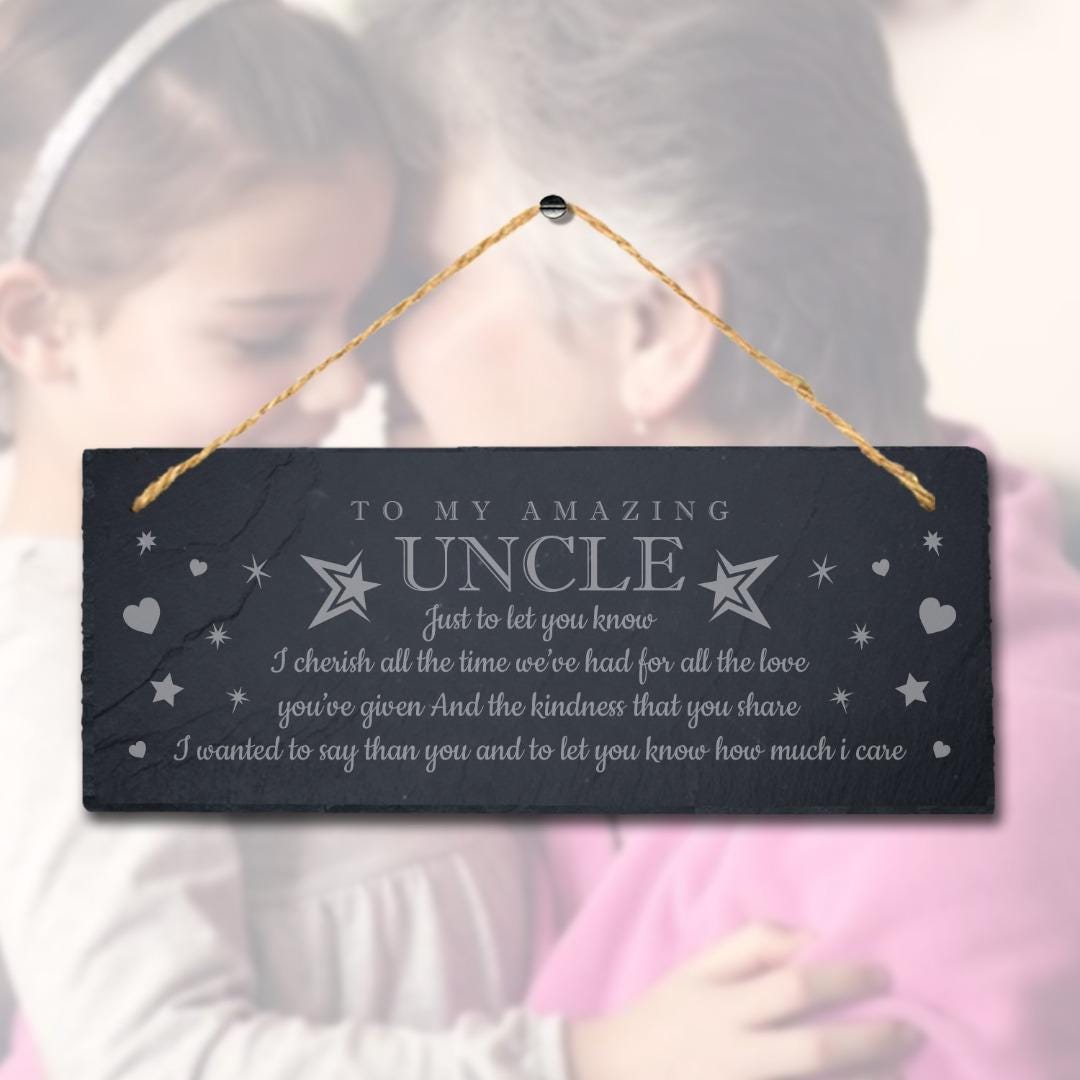 Engraved Slate Uncle Plaque - Father's Day Gift