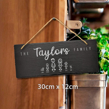 Family Name Personalised Hanging Slate Sign New Home House Warming Gift