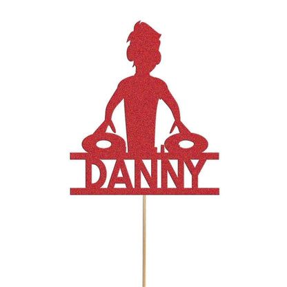 Personalised Dj Cake Topper Music Decks Birthday Cake Decoration Any Name & Age