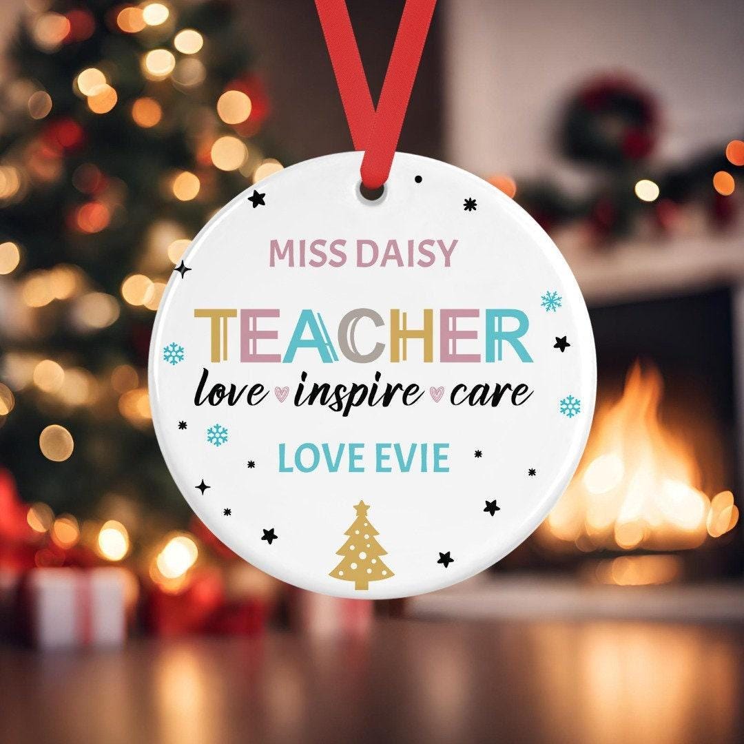 Personalised Teacher Christmas Bauble, Teacher Appreciation Gift