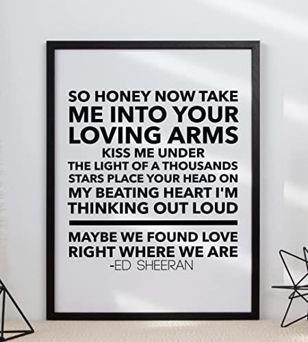 So Honey Now Take Me Into Your Arms Romantic Positive Love Words Poster Print