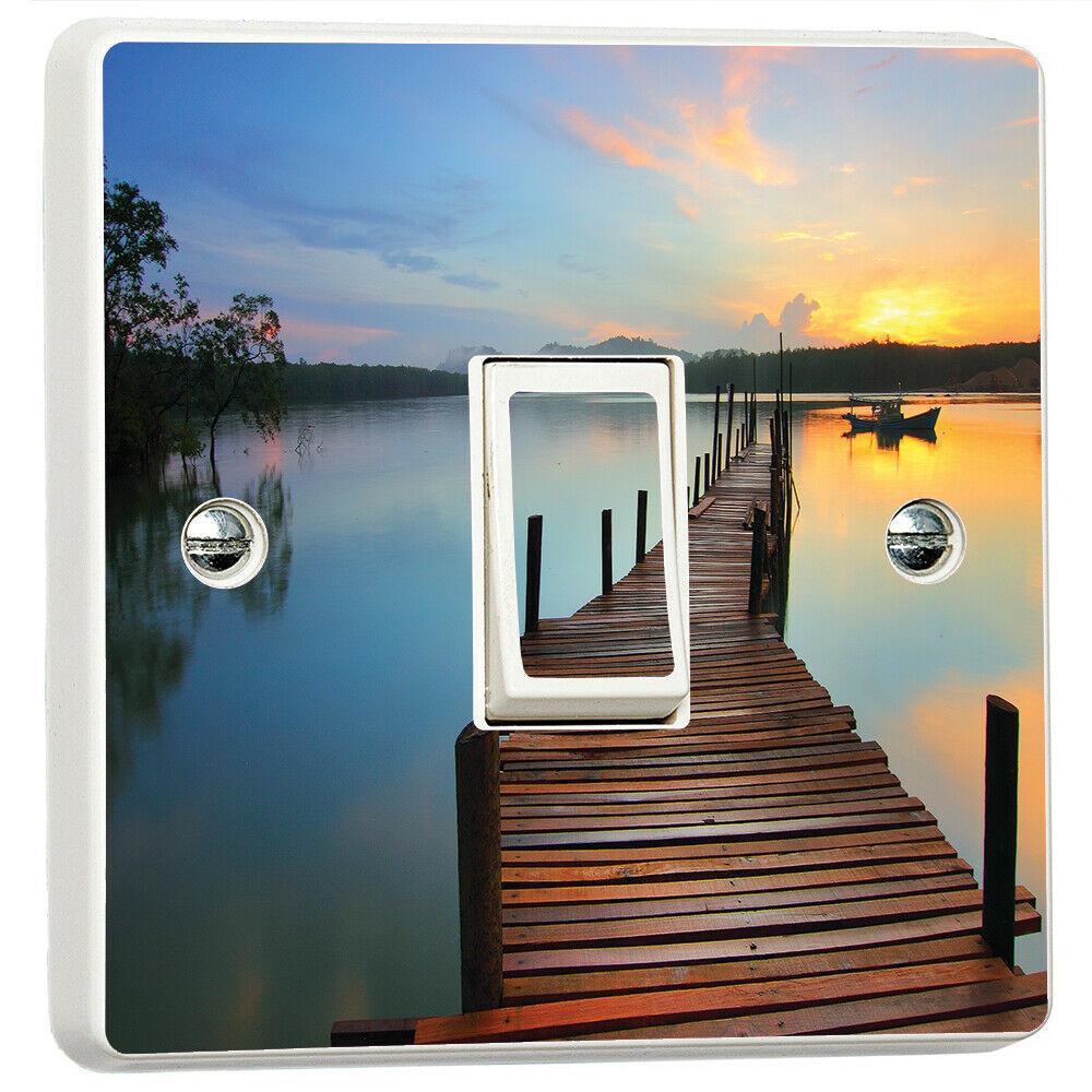 Seaport Path Gazing 3d Light Switch Sticker Cover Vinyl Skin Wall Decal Decor
