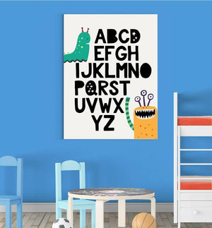 Monster Alphabet Nursery Art Print: Kids Wall Decor