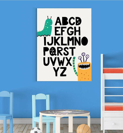 Monster Alphabet Nursery Art Print: Kids Wall Decor