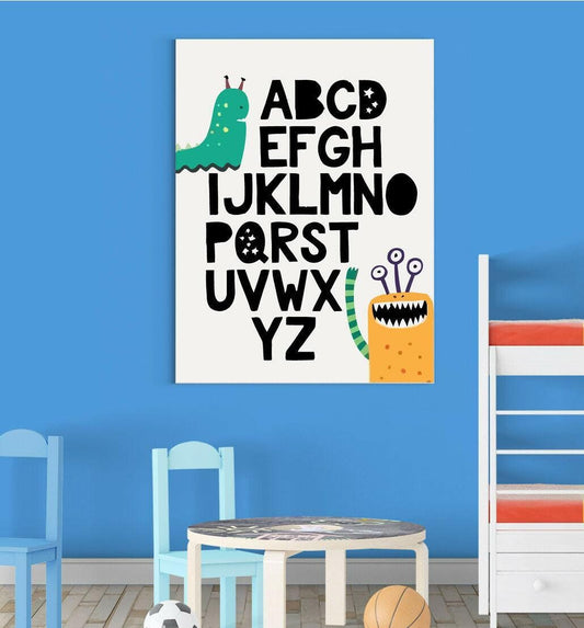 Monster Alphabet Nursery Art Print: Kids Wall Decor