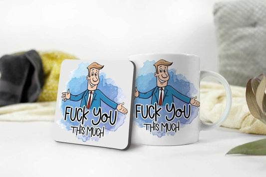 Mug & Coaster Tea Coffee Cheeky Rude Humour Novelty Office Birthday Gift Set Present Joke