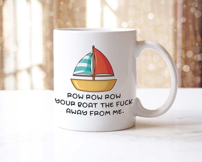 Funny 'Row Your Boat' Mug & Coaster Set: Novelty Gift