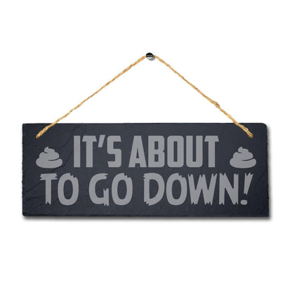 Wc Hanging Slate Sign Engraved Plaque Funny Toilet Restroom Washroom Home Gift