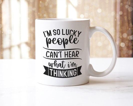 Funny Novelty Mug & Coaster Set: I'm So Lucky Office Gift