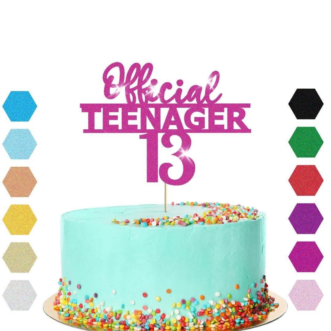 Personalised Official Teenager Glitter Cake Topper Birthday Gift Cake Decoration