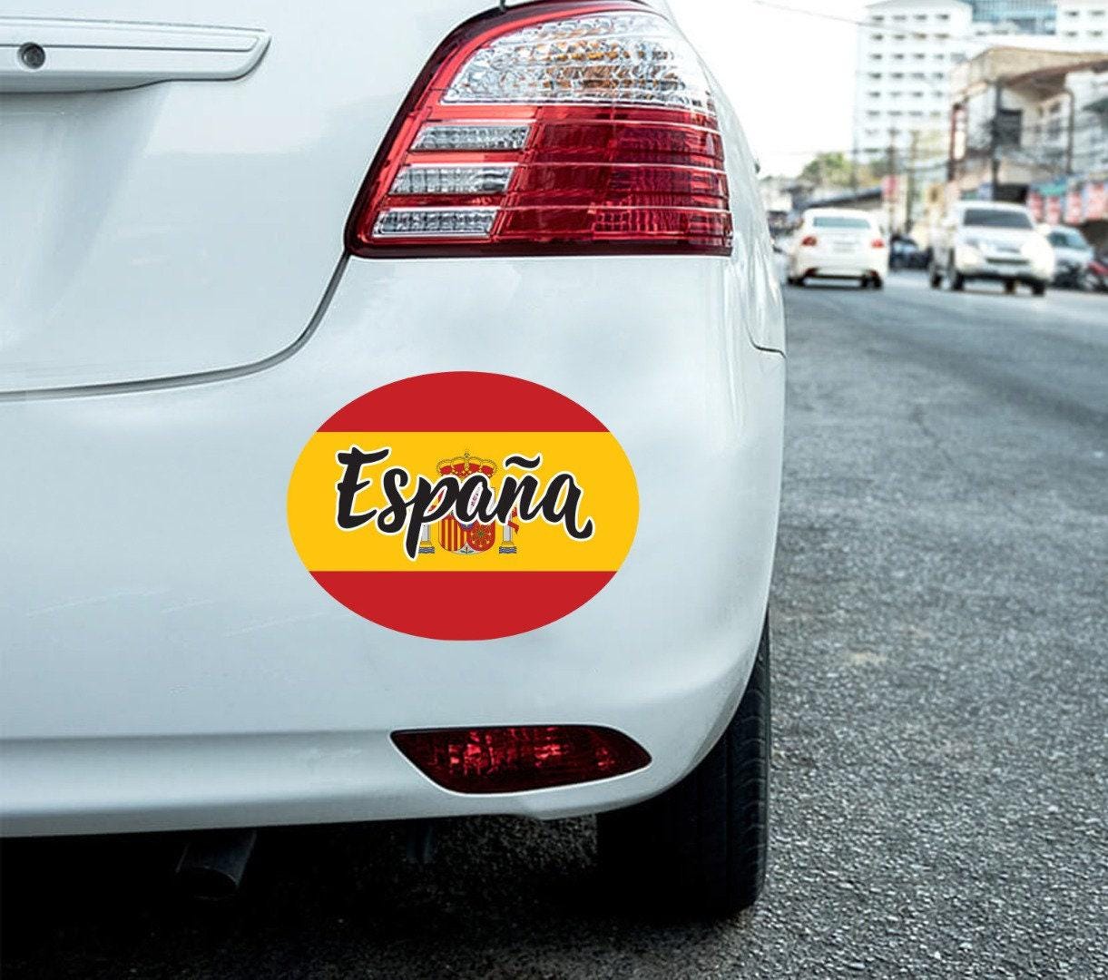 2 X Espana Car Stickers Spain Flag Oval Self-adhesive Vinyl Car, Van, Lorry