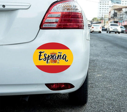 2 X Espana Car Stickers Spain Flag Oval Self-adhesive Vinyl Car, Van, Lorry