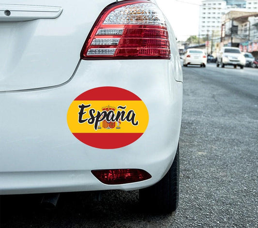 2 X Espana Car Stickers Spain Flag Oval Self-adhesive Vinyl Car, Van, Lorry