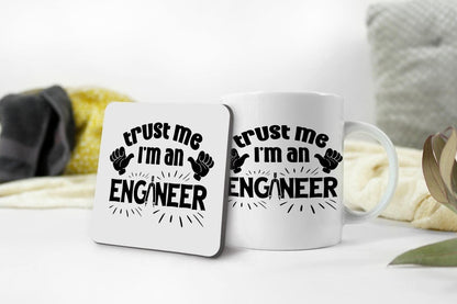 Funny Engineer Mug & Coaster Set Engineering Graduation Birthday Coffee Tea Gift