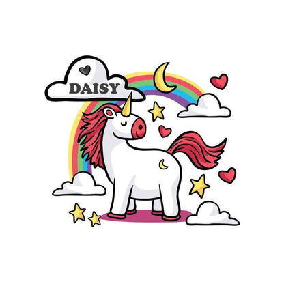 Personalised Stars Unicorn Wall Sticker Name Vinyl Decal Girls Kids Nursery Bedroom