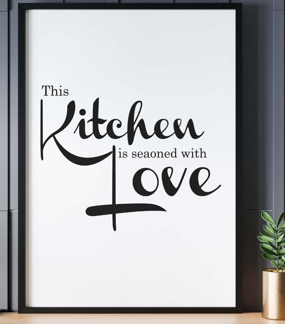 Kitchen Seasoned With Love Breakfast Lunch Dinner Cooking Eat Poster Print Wall
