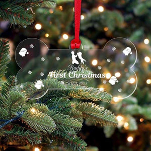 Personalised Dog First Christmas Bone Bauble Any Name Date Bauble Gift Keepsake Tree Dcor