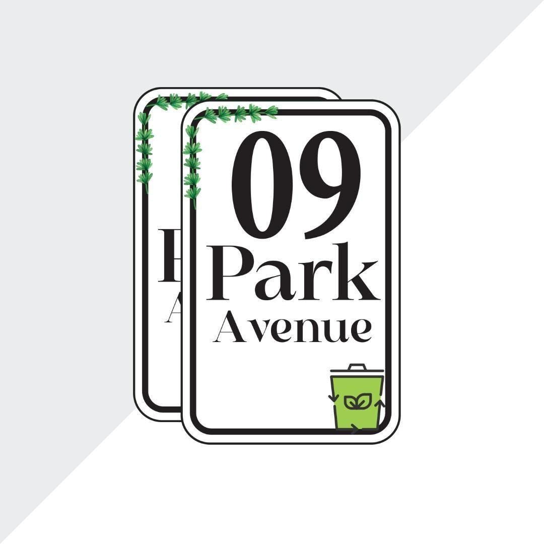 Personalised Wheelie Bin Sticker: Custom Address Street Road Name Number Waterproof Vinyl Decal