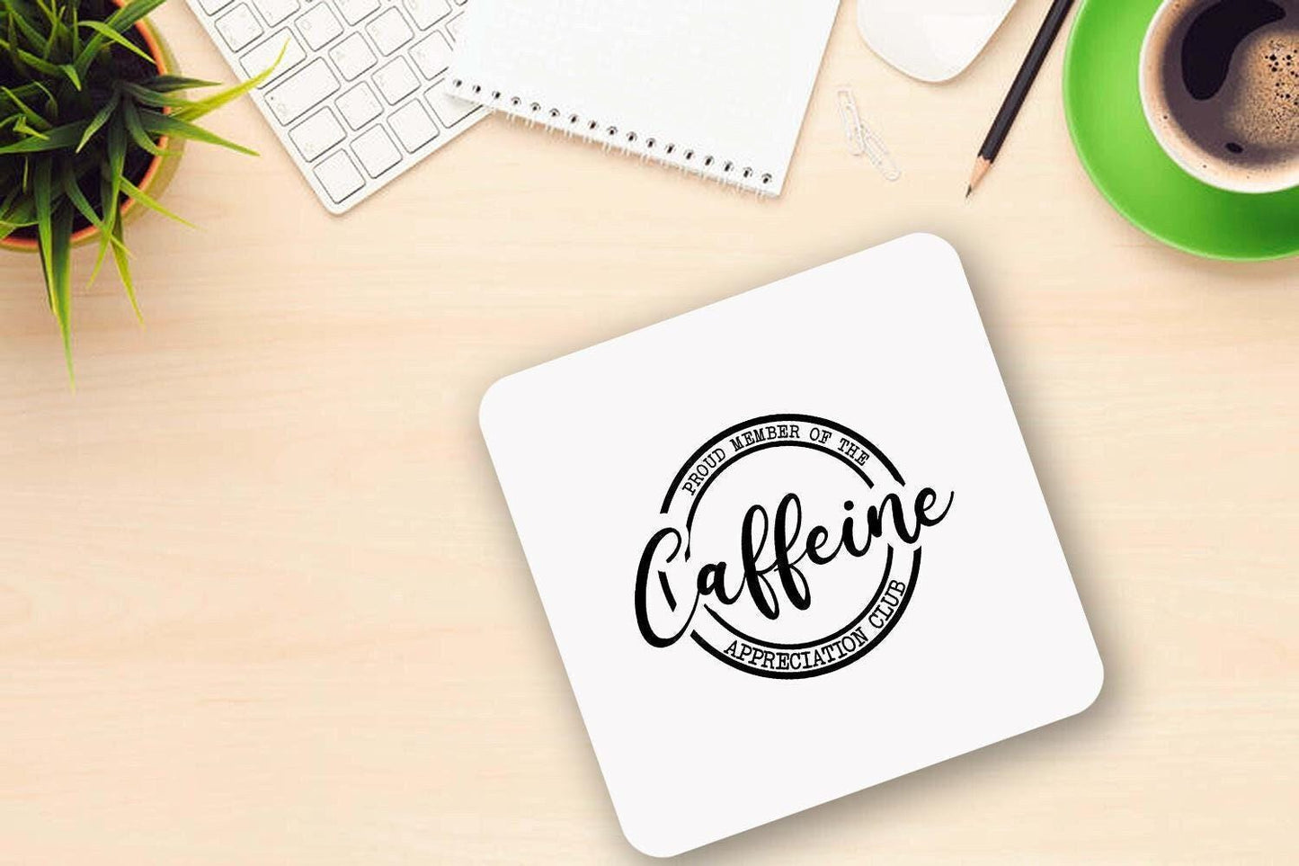 Proud Member Of The Caffeine Appriciation Club - Novelty Mug & Coaster Coffee Tea Cup Gift