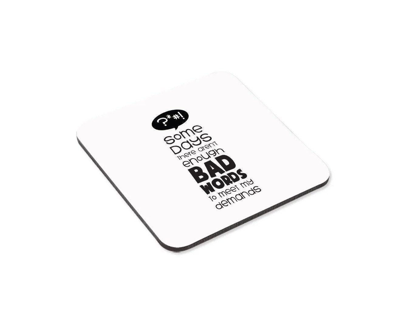 Funny 'Not Enough Bad Words' Coffee Mug & Coaster Set