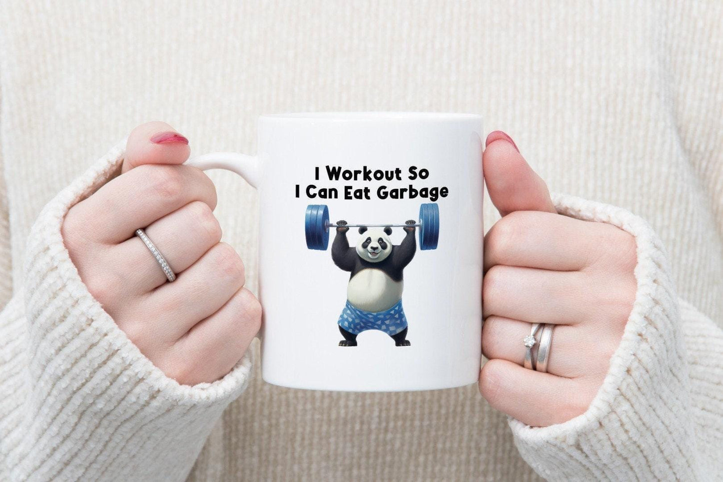 Funny Fitness Panda Coffee Mug & Coaster Set