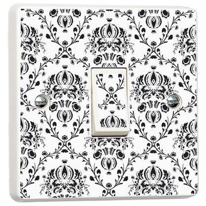 Vintage Black & White Pattern Vinyl Skin Light Switch Cover Skin Sticker Decal