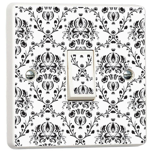 Vintage Black & White Pattern Vinyl Skin Light Switch Cover Skin Sticker Decal