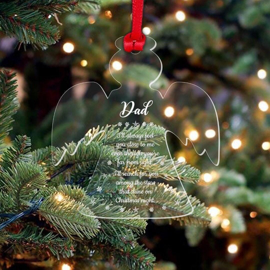 Personalised Name Memorial Christmas Bauble Xmas Angel Ornament Remembrance Gift