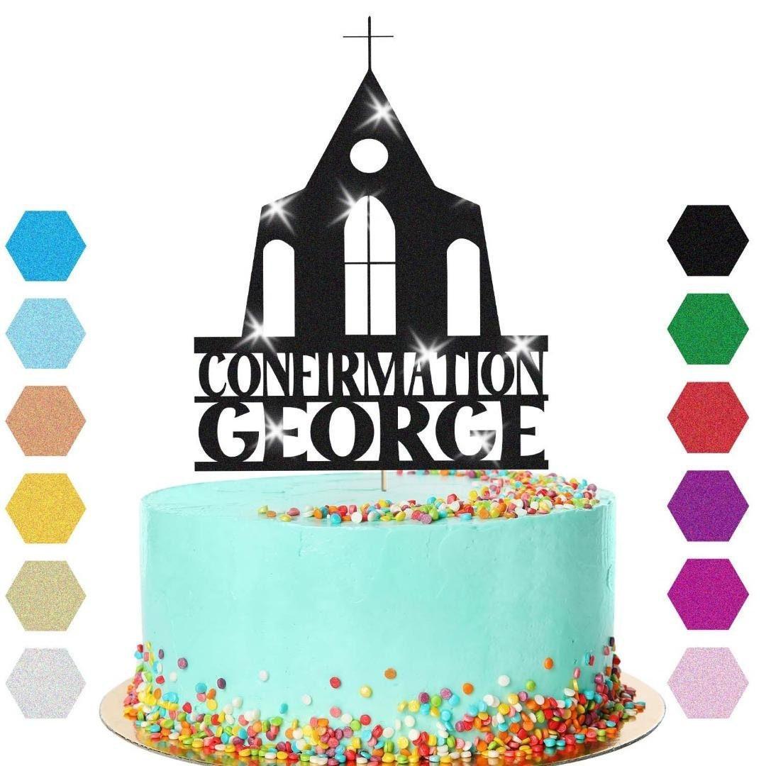 Personalised Church Confirmation Cake Topper Congratulation Birthday Cake Any Name
