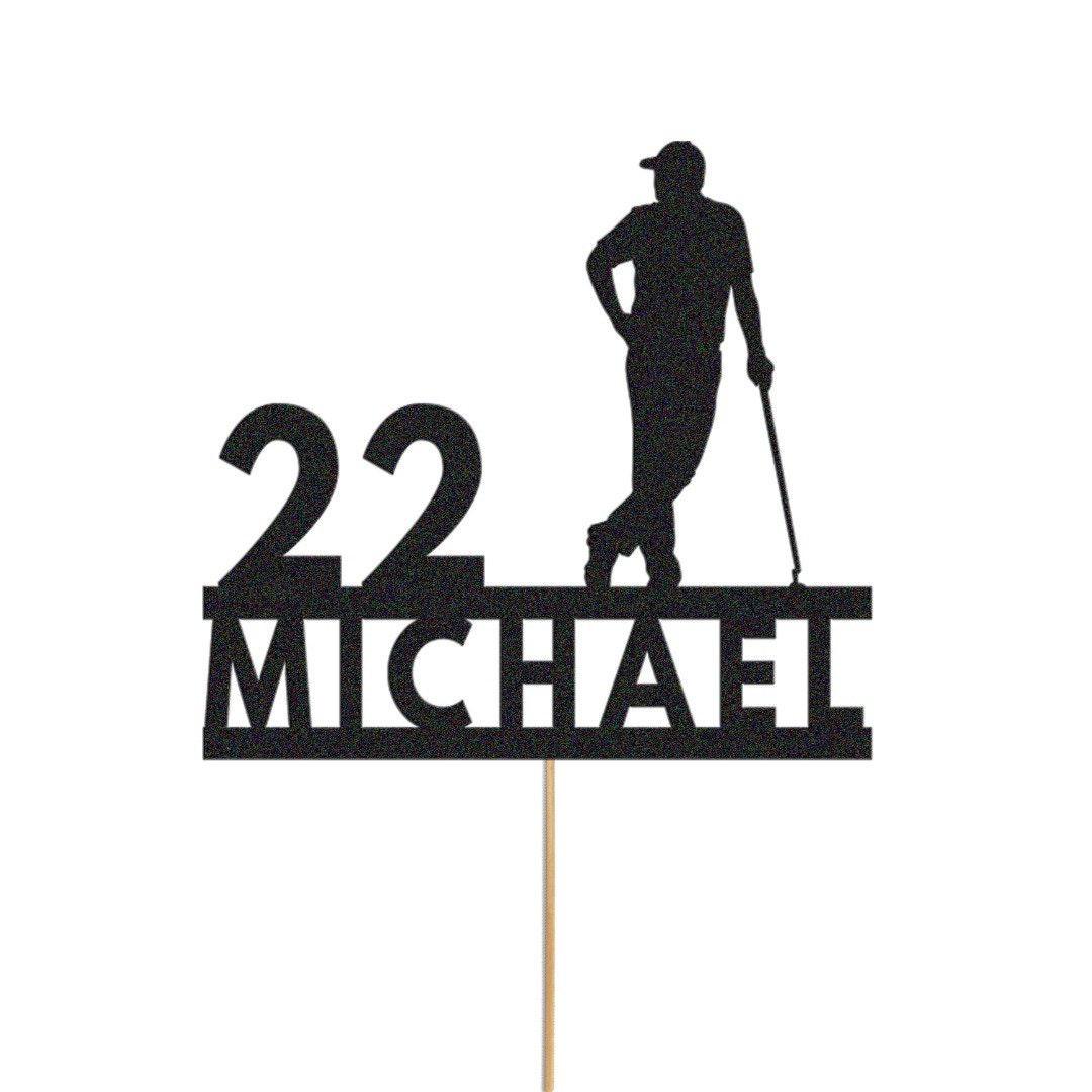 Personalised Golf Cake Topper Custom Golfing Theme Cake Decoration, Any Name And Age