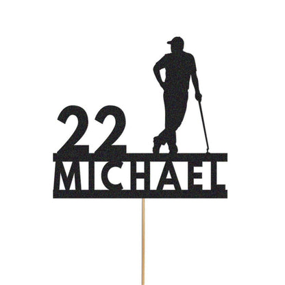 Personalised Golf Cake Topper Custom Golfing Theme Cake Decoration, Any Name And Age