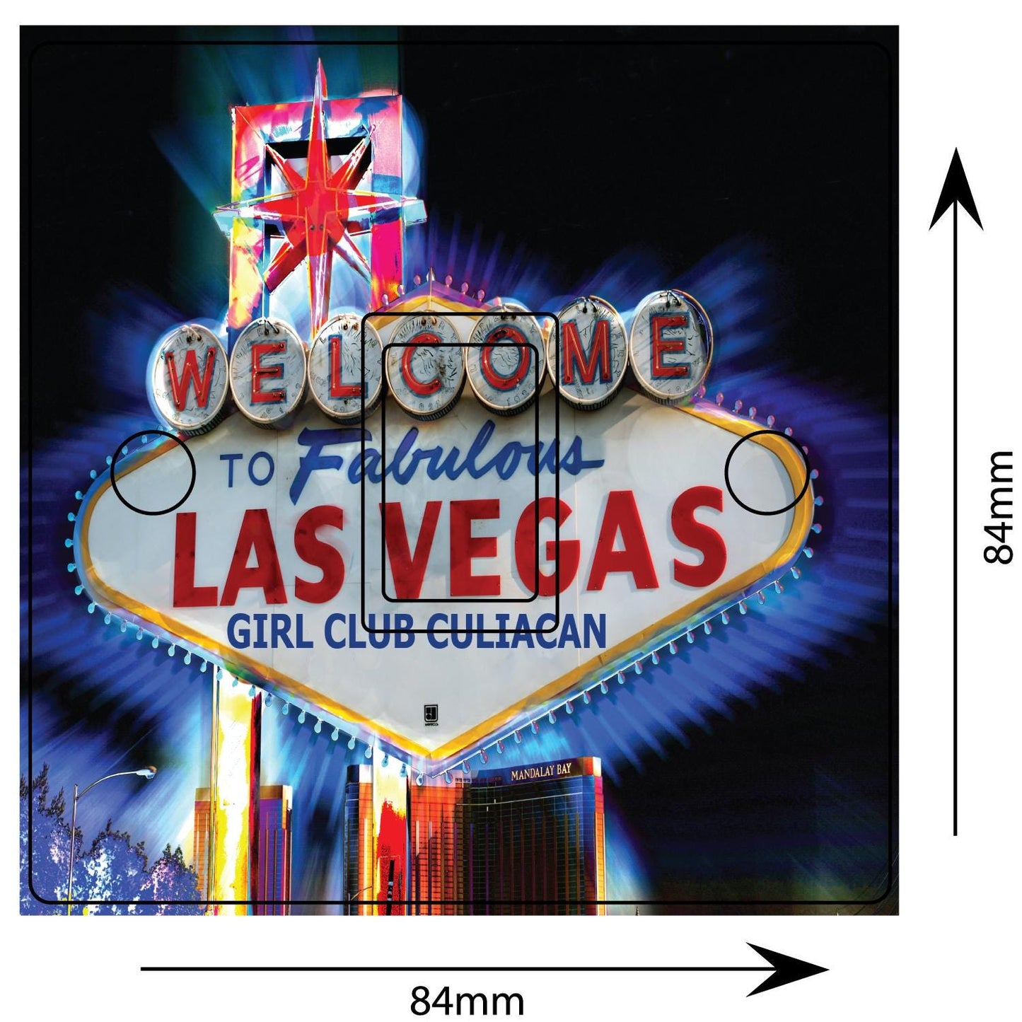 Las Vegas Sign Light Switch Sticker Cover Vinyl Skin Wall Decal Decor