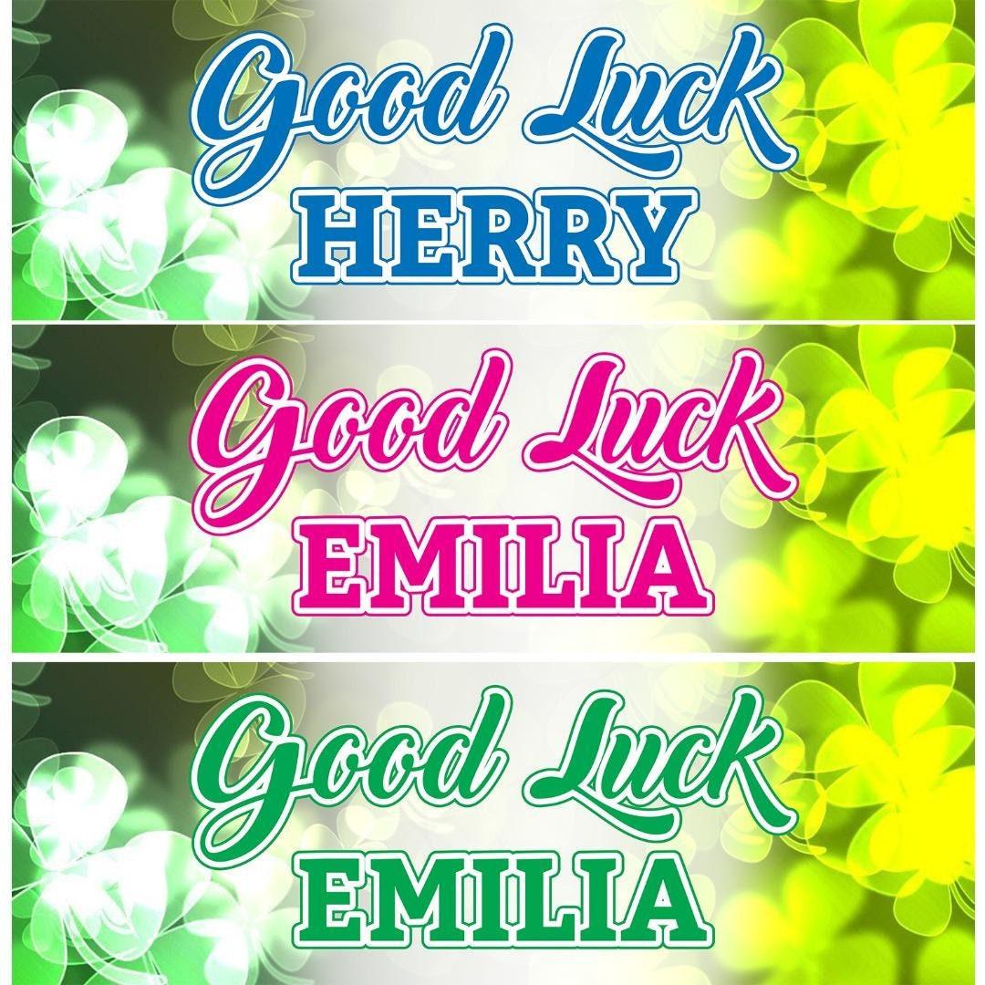 2 Personalised Good Luck Birthday Celebration Banners Decoration Posters